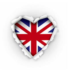 Torn Paper Heart With British Union Jack