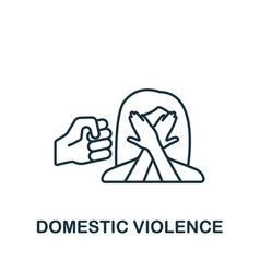 Domestic Violence Icon Line Simple Psychology