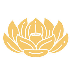 Golden Lotus Logo Stylized Flower Festive Botany