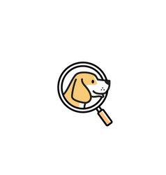 Pet Dog Search Logo Icon