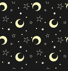 Seamless Pattern Space And Starry Sky In White