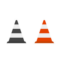 Flat Design Traffic Cone Icon Set Or Road Cones