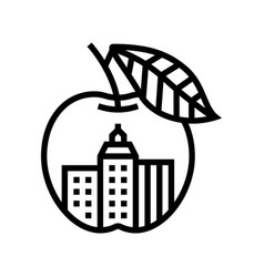 Nyc Big Apple Line Icon