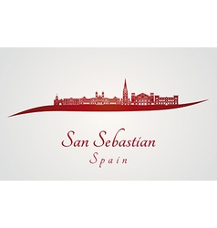 San Sebastian Skyline In Red