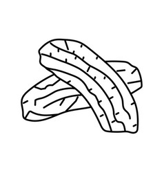 Banana Dried Fruit Line Icon