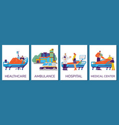 Healthcare - Posters Set Flat