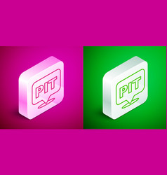 Isometric Line Pit Stop Icon Isolated On Pink