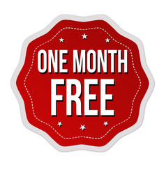 One Month Free Label Or Sticker