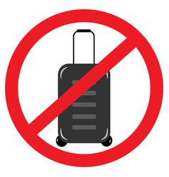 Prohibition Sign And Travel Suitcase On Wheels