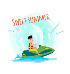 Sweet Summer Poster Man On Jet Ski Ride Having Fun