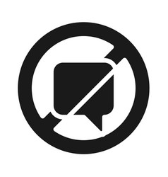 No Talking Sign Black Glyph Icon