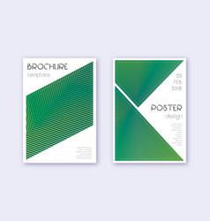 Triangle Cover Design Template Set Green Abstract