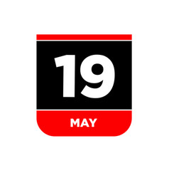 19th May Calendar Icon 19 May Typography