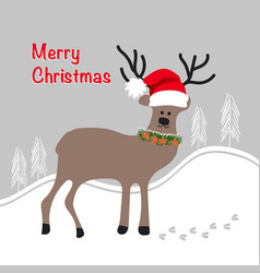 Christmas Card With Reindeer