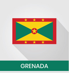 Flag Grenada With Shadow