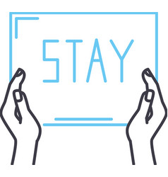 Stay Safe Line Icon Outline Symbol