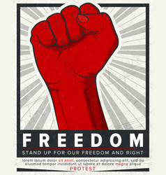 Freedom Poster Protest Poster Raised Fist Held