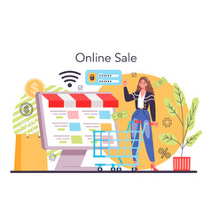 Online Sale Concept E-commerce Development Sales