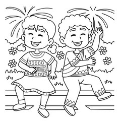 Boy And Girl Dancing On Juneteenth Coloring Page