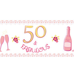 Fifty And Fabulous Border Girly Banner