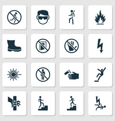 Protection Icons Set With Laser Beam Eye