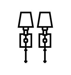 Wall Sconce Set Line Icon