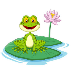 Cute frog cartoon Royalty Free Vector Image - VectorStock