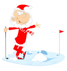 Funny Santa Claus Plays Golf