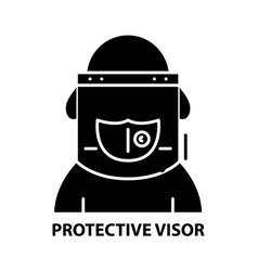 Protective Visor Icon Black Sign