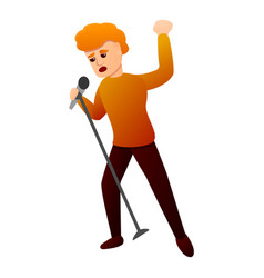 Red Hair Singer Icon Cartoon Style