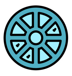 Wheel Cipher Icon Color Outline