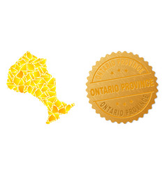 Ontario Province Map Mosaic Of Golden Elements