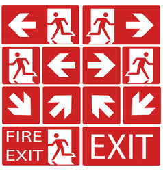 Signs Indicating The Direction Of Evacuation