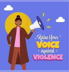 Young Woman Speaking Raise Your Voice Against