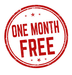 One Month Free Sign Or Stamp