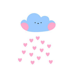 Happy Cloud Pouring Love Rain Of Pink Hearts