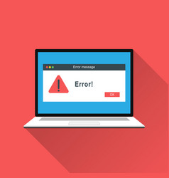 Modern Warning Pop Up Message On Laptop Screen