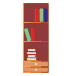 Wooden Bookshelf On A White Background