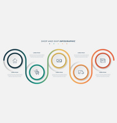 Business Infographic Template In 5 Circle Design