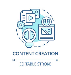 Content Creation Blue Concept Icon