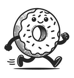 Doughnut Character Running His Feet Sketch