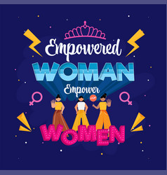 Empowered Woman Empower Women Text With Cartoon