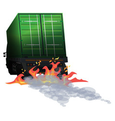 Freight Truck With Flames