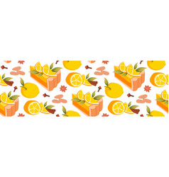 Lemon Pie Seamless Pattern Tropical Yellow