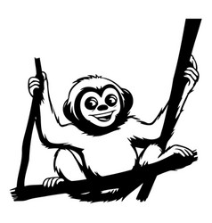 Monkey On A Swing Of Cartoon Character