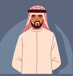 Portrait Arab Man Wearing Thobe