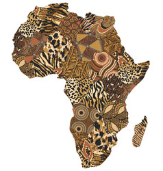 Africa Vintage Detailed Map Print Poster Design Vector Image