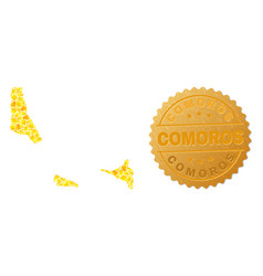 Comoros Islands Map Mosaic Of Gold Items