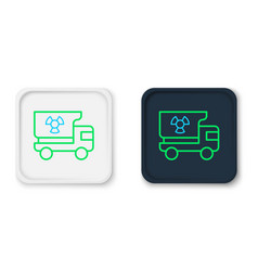 Line Truck With Radiation Materials Icon Isolated