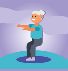 Old Woman Practicing Exercise Active Senior